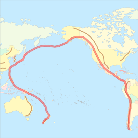 환태평양 조산대 지도