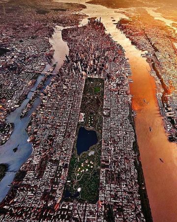 뉴욕 맨해튼 항공사진