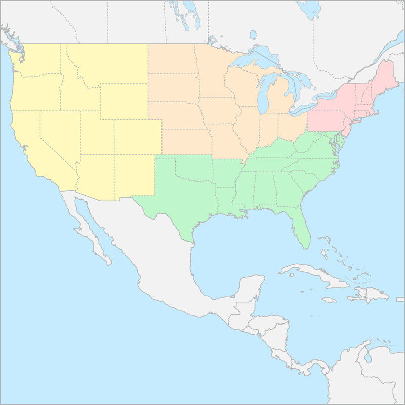 미국 지역 지도