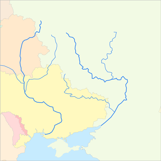 드네프르강과 돈강 국가 지도