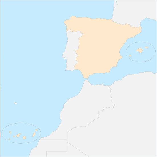 스페인과 섬 행정 지도