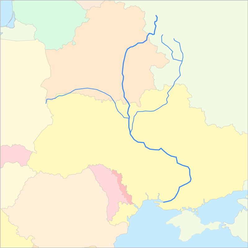드네프르강 국가 지도