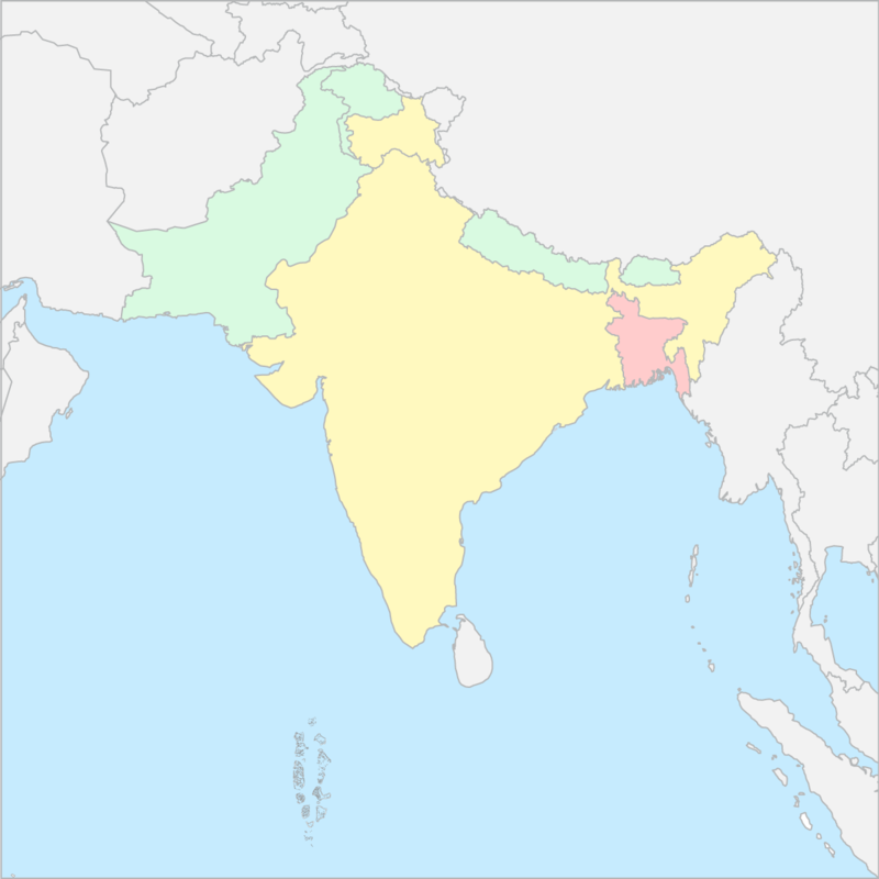 인도반도 국가 지도