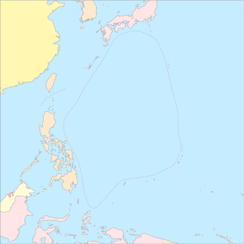 필리핀해 국가 지도