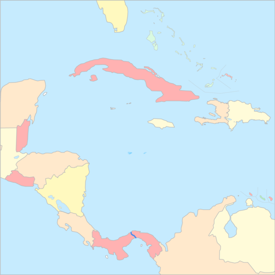 서카리브해 국가 지도