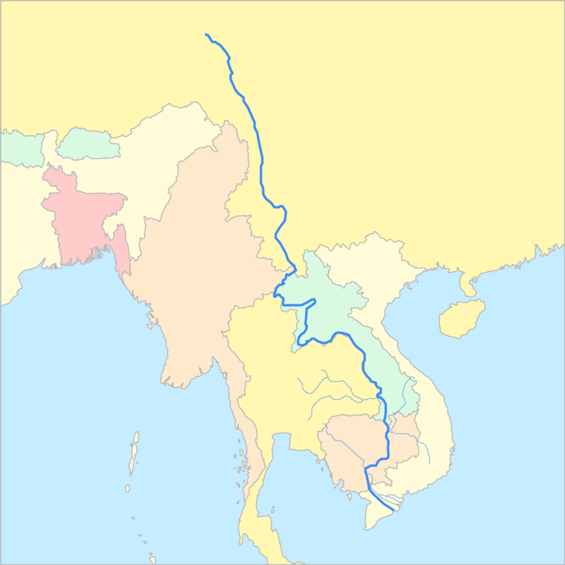 메콩강 국가 지도