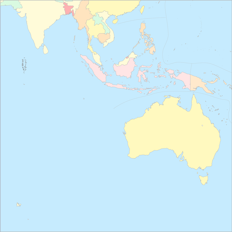 동인도양 국가 지도