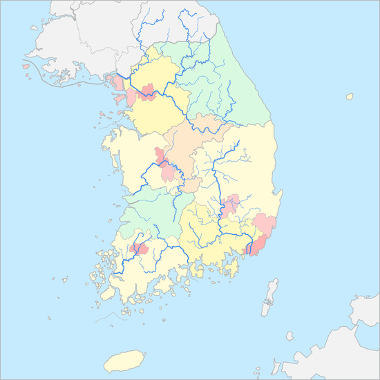 대한민국 강 지도