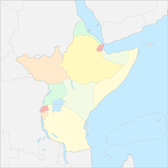 동아프리카 국가 지도