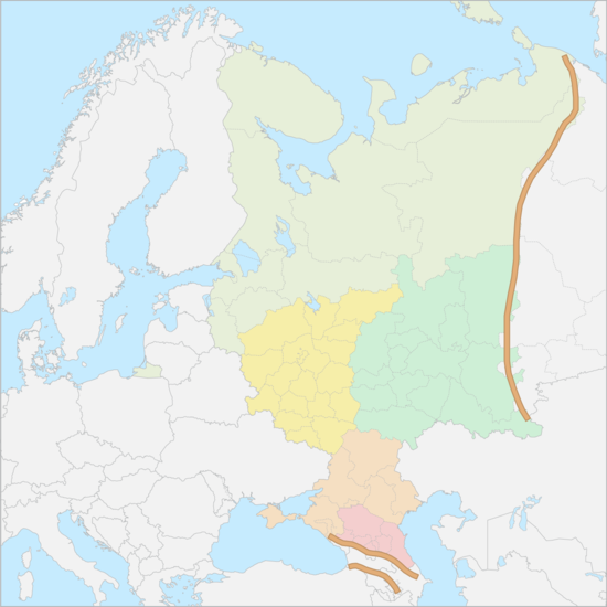 러시아유럽 산맥 지도
