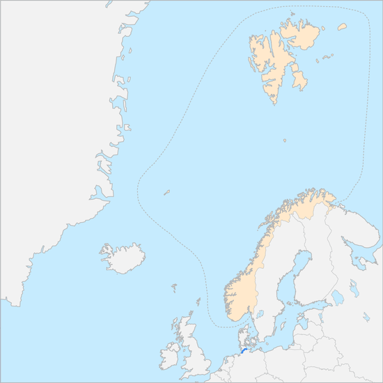 노르웨이와 섬 행정 지도
