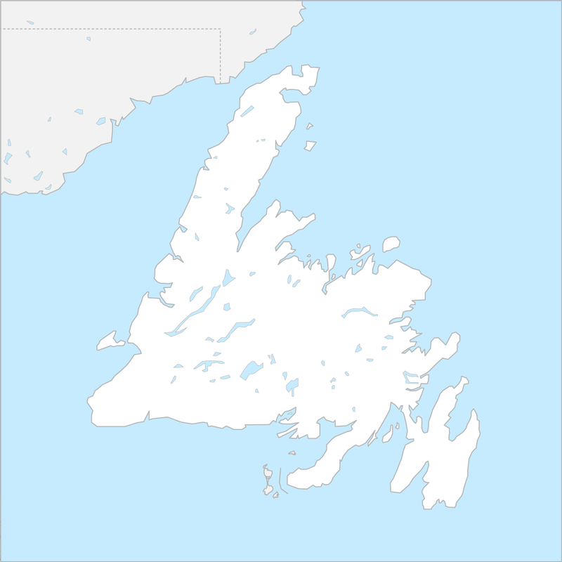 뉴펀들랜드섬 행정 지도