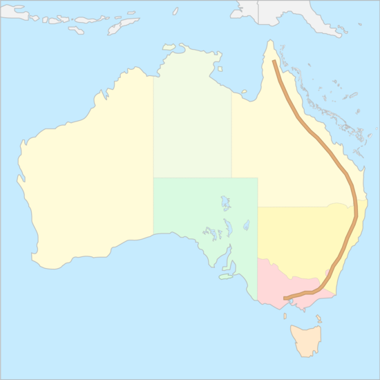 호주 산맥 지도