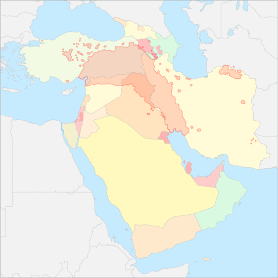 서아시아 쿠르드족 지도