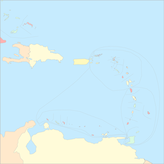 동카리브해 국가 지도