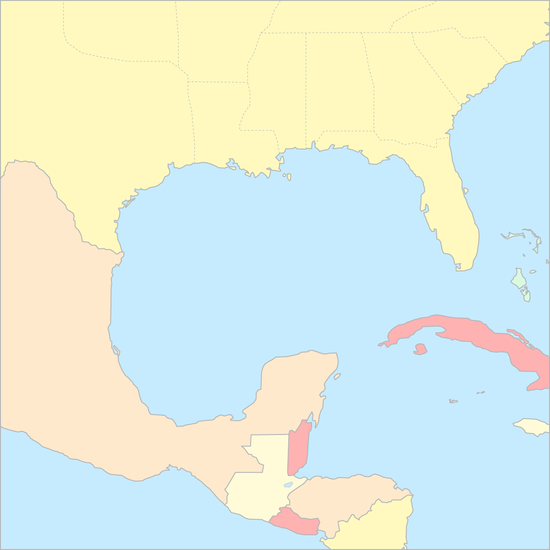 멕시코만 국가 지도