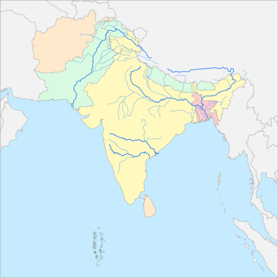 남아시아 강 지도