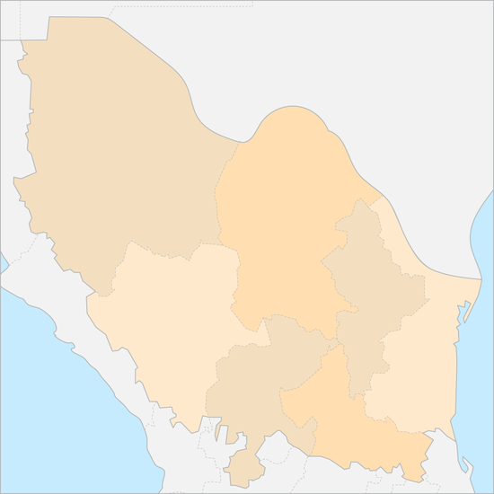멕시코 북부지역 행정 지도