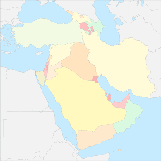 서아시아 국가 지도